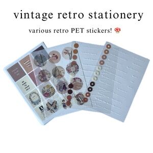 🏷️various retro, vintage, antique, floral, cottagecore PET stickersheet